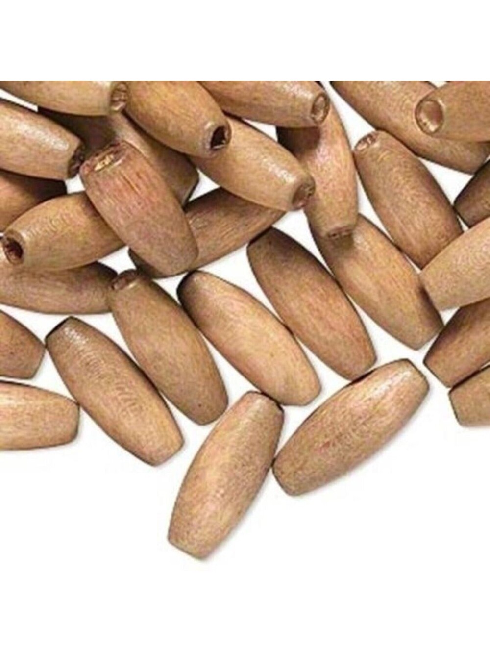 Bulk Natural Look Tan 16x6mm Oval Handcrafted Wood Beads 100 pcs